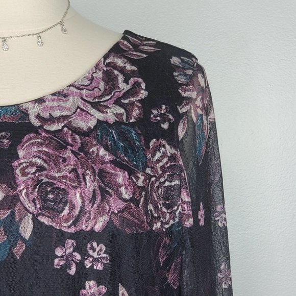 a:glow a glow Soft Floral Lace Overlay Maternity Dress Size XL - Picture 3 of 11